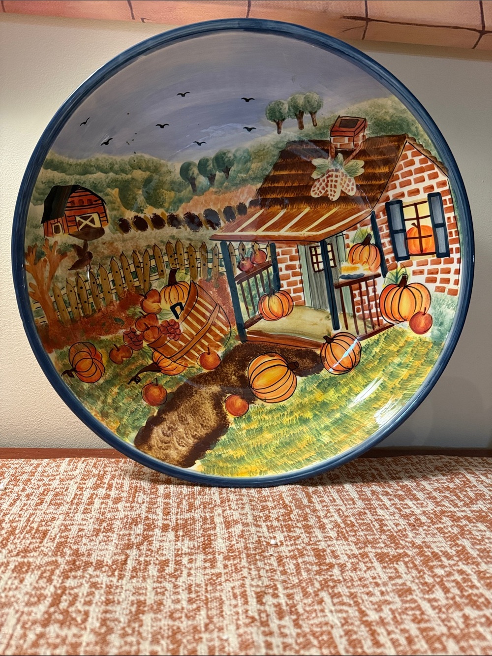 Vintage WCL hand-painted ceramic serving bowl